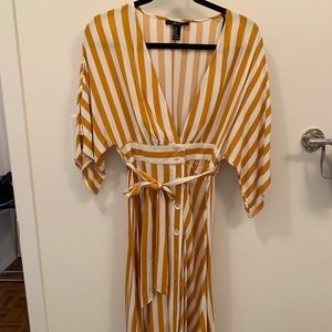 NWOT Forever21 Striped Buttondown Midi Dress